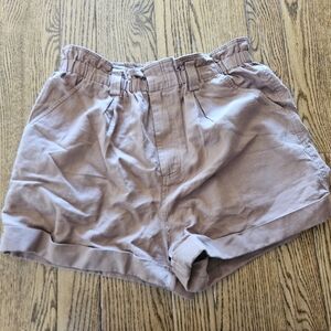 Apiece Apart High Waist Taupe Shorts L Linen And Cotton